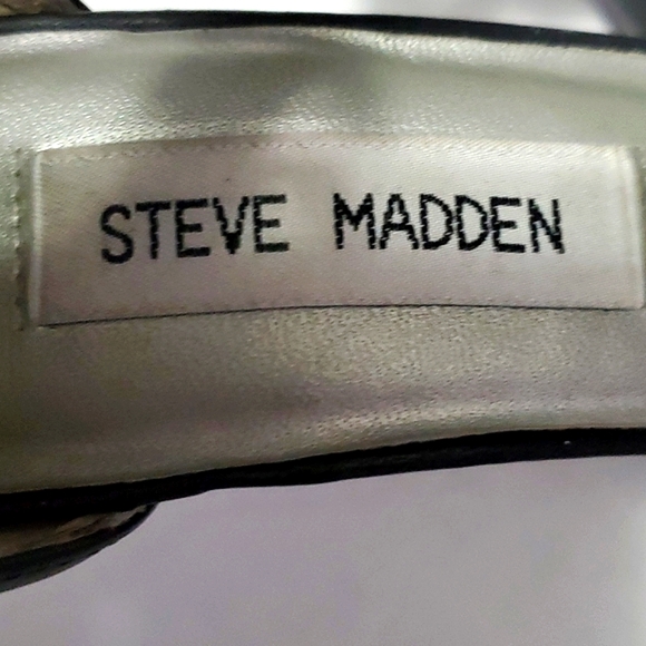 Steve Madden LIV Black Pointed Toes Leather Classic Chic Strappy Heels - Picture 12 of 12